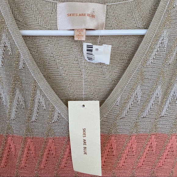 NWT Gold & Pink Sheer Dress - Picture 3 of 6